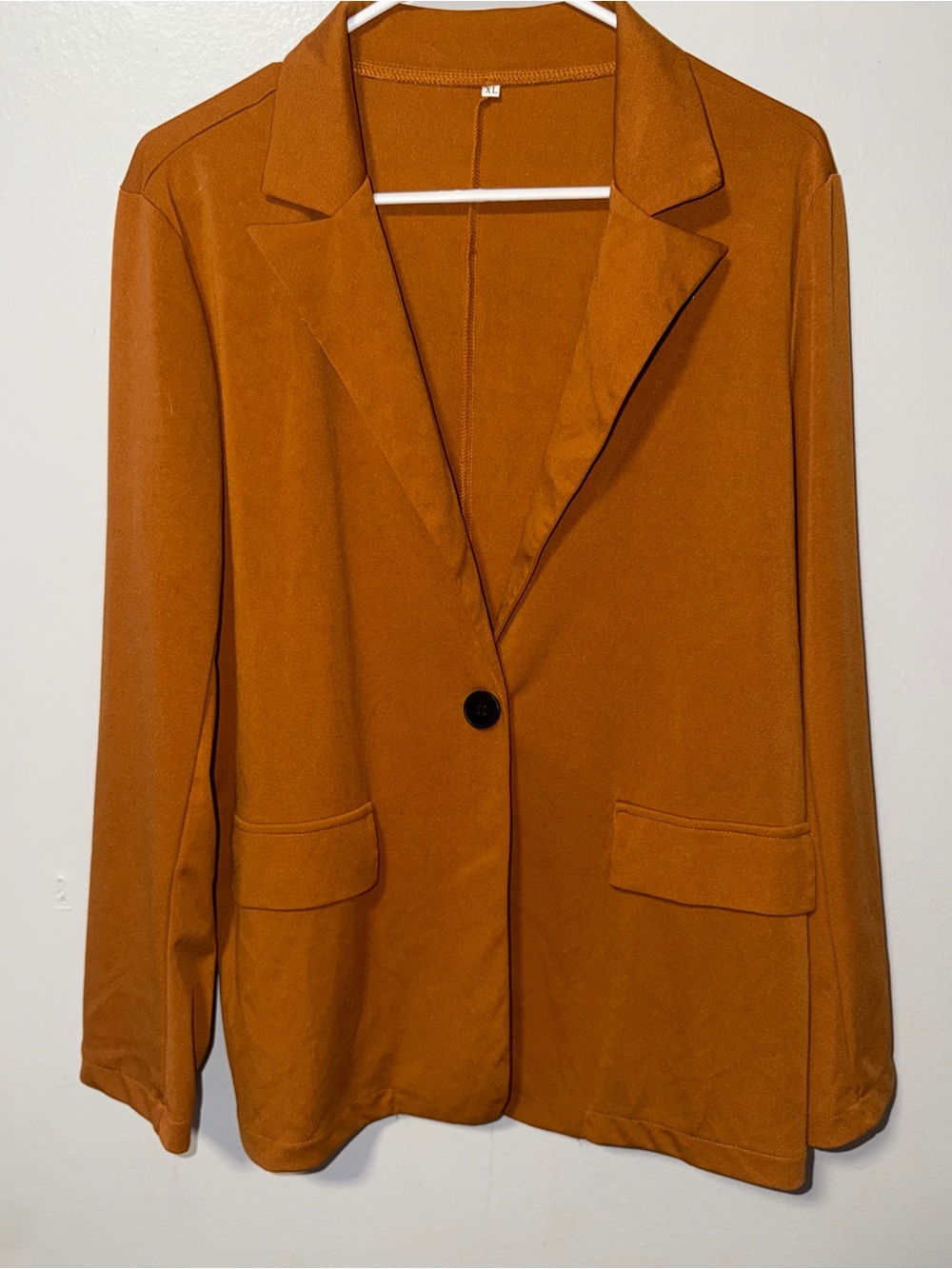 Women's Single-Button Rust Blazer Jacket